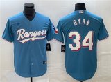 Cheap Men's Texas Rangers #34 Nolan Ryan Blue Cool Base Stitched Baseball Jersey