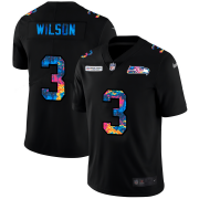 Cheap Seattle Seahawks #3 Russell Wilson Men's Nike Multi-Color Black 2020 NFL Crucial Catch Vapor Untouchable Limited Jersey