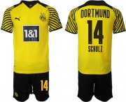 Wholesale Cheap Men 2021-2022 Club Borussia Dortmund home 14 yellow Soccer Jersey