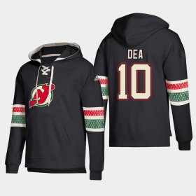 Wholesale Cheap New Jersey Devils #10 Jean-Sebastien Dea Black adidas Lace-Up Pullover Hoodie