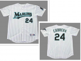 Wholesale Cheap Men\'s Florida Marlins #24 MIGUEL CABRERA 2005 Home Majestic Throwback Baseball Jersey