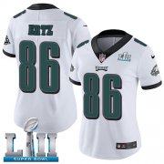 Wholesale Cheap Nike Eagles #86 Zach Ertz White Super Bowl LII Women's Stitched NFL Vapor Untouchable Limited Jersey