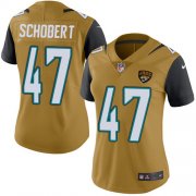 Wholesale Cheap Nike Jaguars #47 Joe Schobert Gold Women's Stitched NFL Limited Rush Jersey