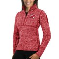 Wholesale Cheap New Jersey Devils Antigua Women's Fortune 1/2-Zip Pullover Sweater Red