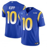 Wholesale Cheap Men's Los Angeles Rams #10 Cooper Kupp Blue 2023 F.U.S.E. With 4-Star C Patch Vapor Vapor Limited Football Stitched Jersey