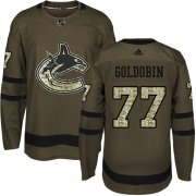 Wholesale Cheap Adidas Canucks #77 Nikolay Goldobin Green Salute to Service Youth Stitched NHL Jersey
