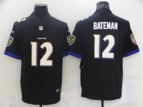 Wholesale Cheap Men\'s Baltimore Ravens #12 Rashod Bateman Black 2021 Leopard Jersey
