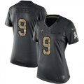 Wholesale Cheap Nike Saints #9 Drew Brees Black Women's Stitched NFL Limited 2016 Salute to Service Jersey