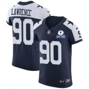 Wholesale Cheap Nike Cowboys #90 DeMarcus Lawrence Navy Blue Thanksgiving Men's Stitched With Established In 1960 Patch NFL Vapor Untouchable Throwback Elite Jersey