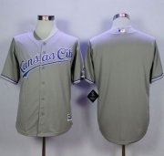 Wholesale Cheap Royals Blank Grey New Cool Base Stitched MLB Jersey