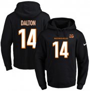 Wholesale Cheap Nike Bengals #14 Andy Dalton Black Name & Number Pullover NFL Hoodie