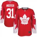 Wholesale Cheap Adidas Maple Leafs #31 Frederik Andersen Red Team Canada Authentic Stitched Youth NHL Jersey
