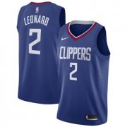 Wholesale Cheap Clippers 2 Kawhi Leonard Blue Nike Swingman Jersey