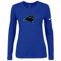 Wholesale Cheap Women's Nike Carolina Panthers Of The City Long Sleeve Tri-Blend NFL T-Shirt Blue