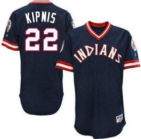 Wholesale Cheap Indians #22 Jason Kipnis Navy Blue 1976 Turn Back The Clock Stitched MLB Jersey