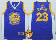 Wholesale Cheap Men's Golden State Warriors #23 Draymond Green Blue 2016 The NBA Finals Patch Jersey