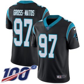 Wholesale Cheap Nike Panthers #97 Yetur Gross-Matos Black Team Color Men\'s Stitched NFL 100th Season Vapor Untouchable Limited Jersey
