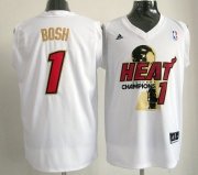 Wholesale Cheap Miami Heat #1 Chris Bosh 2012 NBA Finals Champions White With Red Jersey