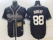 Wholesale Cheap Men's Chicago White Sox #88 Luis Robert Number Black Cool Base Stitched Baseball Jersey