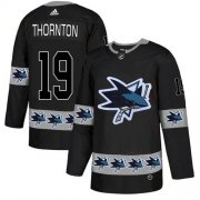 Wholesale Cheap Adidas Sharks #19 Joe Thornton Black Authentic Team Logo Fashion Stitched NHL Jersey