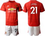 Wholesale Cheap Men 2020-2021 club Manchester United home 21 red Soccer Jerseys
