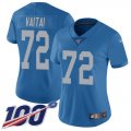 Wholesale Cheap Nike Lions #72 Halapoulivaati Vaitai Blue Throwback Women's Stitched NFL 100th Season Vapor Untouchable Limited Jersey