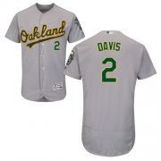 Wholesale Cheap Athletics #2 Khris Davis Grey Flexbase Authentic Collection Stitched MLB Jersey