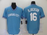 Wholesale Cheap Men's Kansas City Royals #16 Bo Jackson Light Blue Pullover Cool Base Cooperstown Collection Nike Jersey