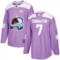 Wholesale Cheap Adidas Avalanche #7 Kevin Connauton Purple Authentic Fights Cancer Stitched NHL Jersey