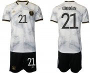 Cheap Men's Germany #21 Gundogan White Home Soccer Jersey Suit