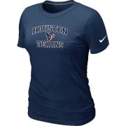 Wholesale Cheap Women's Nike Houston Texans Heart & Soul NFL T-Shirt Dark Blue