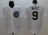 Wholesale Cheap Cubs #9 Javier Baez White(Blue Strip) New Cool Base 2018 Memorial Day Stitched MLB Jersey