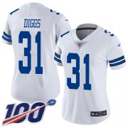 Wholesale Cheap Nike Cowboys #31 Trevon Diggs White Women's Stitched NFL 100th Season Vapor Untouchable Limited Jersey