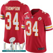 Wholesale Cheap Nike Chiefs #34 Darwin Thompson Red Super Bowl LIV 2020 Team Color Men's Stitched NFL Vapor Untouchable Limited Jersey