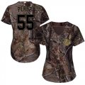 Wholesale Cheap Indians #55 Roberto Perez Camo Realtree Collection Cool Base Women's Stitched MLB Jersey
