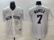 Cheap Men's New York Yankees #7 Mickey Mantle White 2024 Cool Base Stitched Jersey