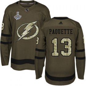 Cheap Adidas Lightning #13 Cedric Paquette Green Salute to Service 2020 Stanley Cup Champions Stitched NHL Jersey