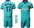 Wholesale Cheap Barcelona #17 Griezmann Third Kid Soccer Club Jersey