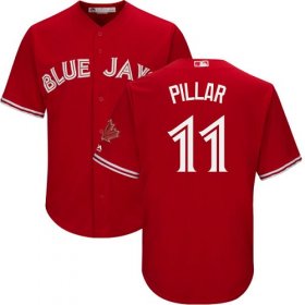 Wholesale Cheap Blue Jays #11 Kevin Pillar Red Cool Base Canada Day Stitched Youth MLB Jersey