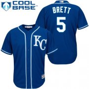 Wholesale Cheap Royals #5 George Brett Royal Blue Cool Base Stitched Youth MLB Jersey