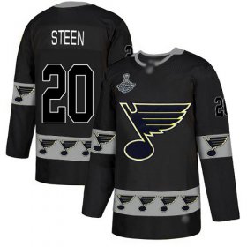 Wholesale Cheap Adidas Blues #20 Alexander Steen Black Authentic Team Logo Fashion Stanley Cup Champions Stitched NHL Jersey