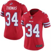 Wholesale Cheap Nike Bills #34 Thurman Thomas Red Women's Stitched NFL Limited Rush Jersey