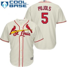 Wholesale Cheap Cardinals #5 Albert Pujols Cream Cool Base Stitched Youth MLB Jersey