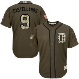 Wholesale Cheap Tigers #9 Nick Castellanos Green Salute to Service Stitched Youth MLB Jersey