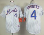 Wholesale Cheap Mets #4 Lenny Dykstra White(Blue Strip) Home Cool Base Stitched MLB Jersey