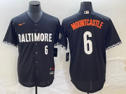 Wholesale Cheap Men's Baltimore Orioles #6 Ryan Mountcastle Number Black 2023 City Connect Cool Base Stitched Jersey 2