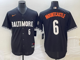 Wholesale Cheap Men\'s Baltimore Orioles #6 Ryan Mountcastle Number Black 2023 City Connect Cool Base Stitched Jersey 2