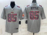 Wholesale Men's San Francisco 49ers #85 George Kittle LOGO Grey Atmosphere Fashion 2022 Vapor Untouchable Stitched Limited Jersey