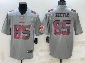 Wholesale Men\'s San Francisco 49ers #85 George Kittle LOGO Grey Atmosphere Fashion 2022 Vapor Untouchable Stitched Limited Jersey