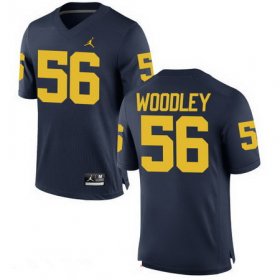 Wholesale Cheap Men\'s Michigan Wolverines #56 LaMarr Woodley Navy Blue Stitched College Football Brand Jordan NCAA Jersey